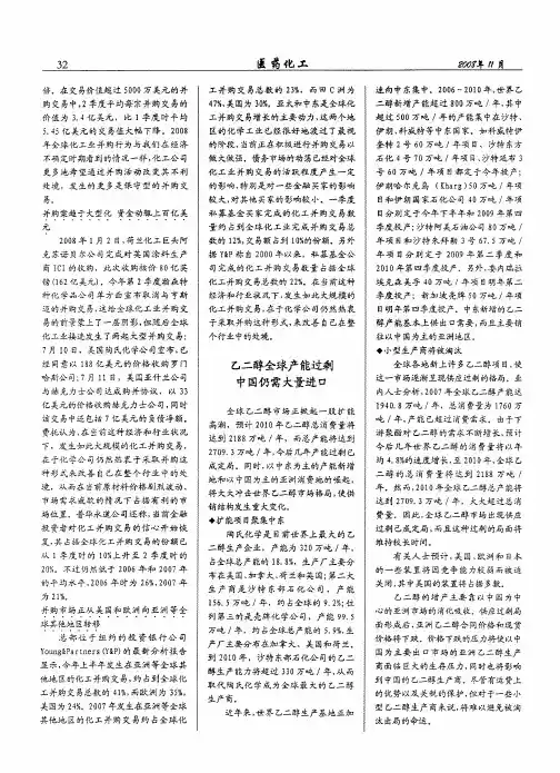 乙二醇全球产能过剩 中国仍需大量进口