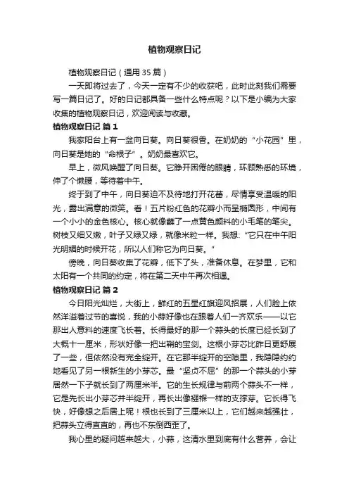 植物观察日记