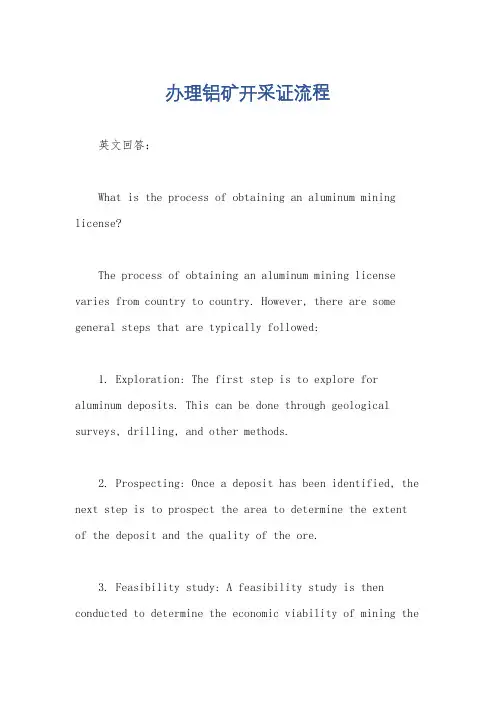 办理铝矿开采证流程