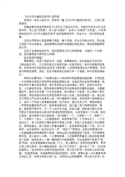 《为中华之崛起而读书》读后感 2