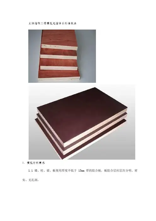 主体结构工程模板支撑体系标准做法