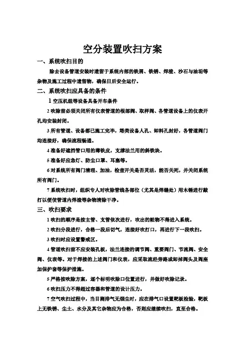 吹扫方案