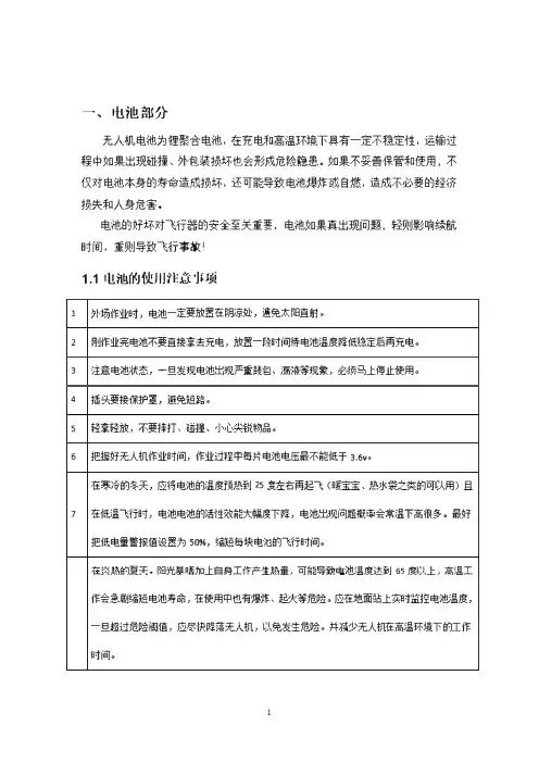 无人机保养方法