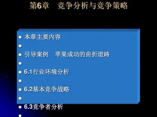竞争分析与竞争策略课件(PPT 38张)
