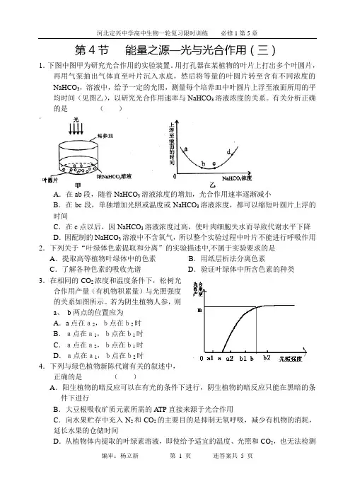 1-5-4(练习)能量之源—光与光合作用3