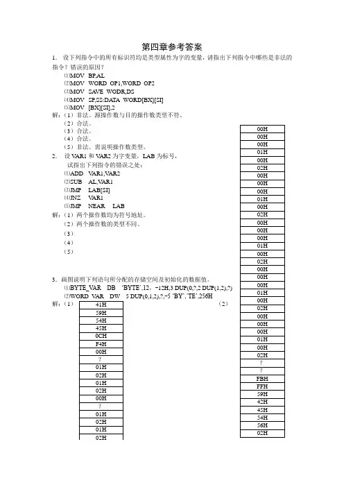 微机原理与接口技术 第四章 课后答案