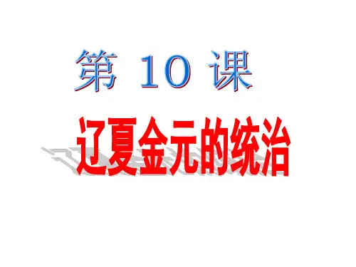 人教版统编 中外历史纲要(上) 第10课   辽夏金元的统治 28PPT