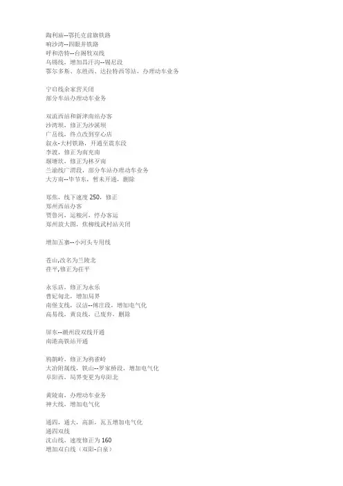 中国铁路线路图