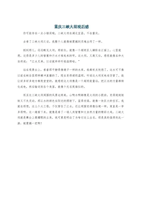 重庆三峡大坝观后感