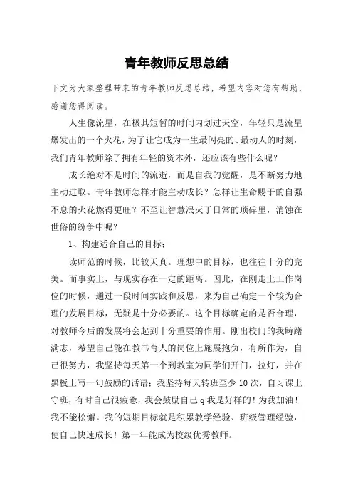 青年教师反思总结 2