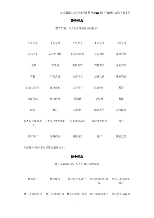 考驾照交通标志交警手势大全