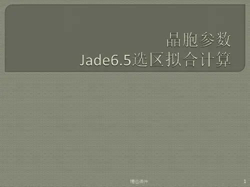 用Jade6.5进行晶胞参数计算