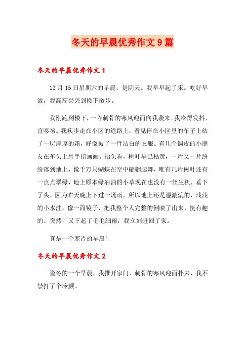 冬天的早晨优秀作文9篇
