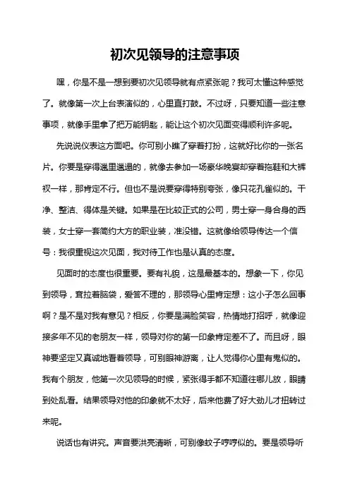 初次见领导的注意事项