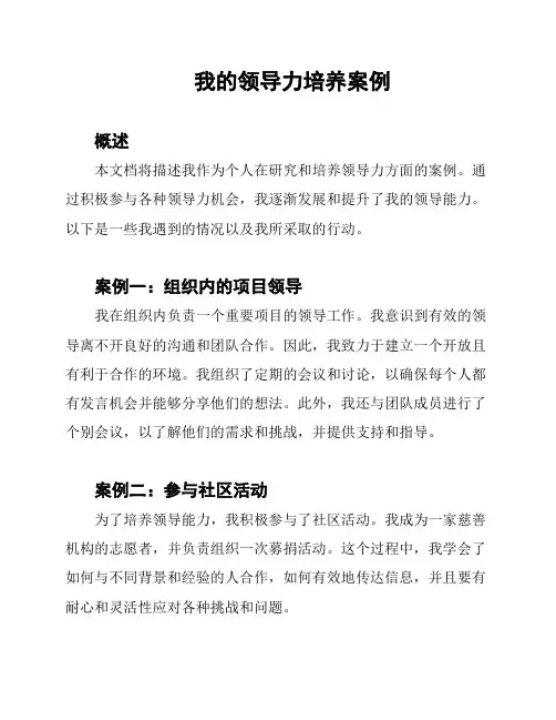 我的领导力培养案例