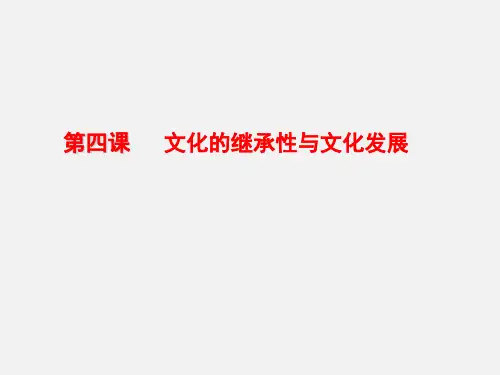 高考政治  3 2 4文化的继承性与文化发