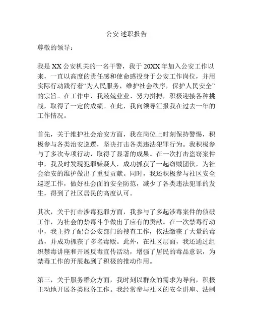 公安 述职报告