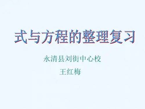 数学人教版六年级下册式与方程的整理和复习