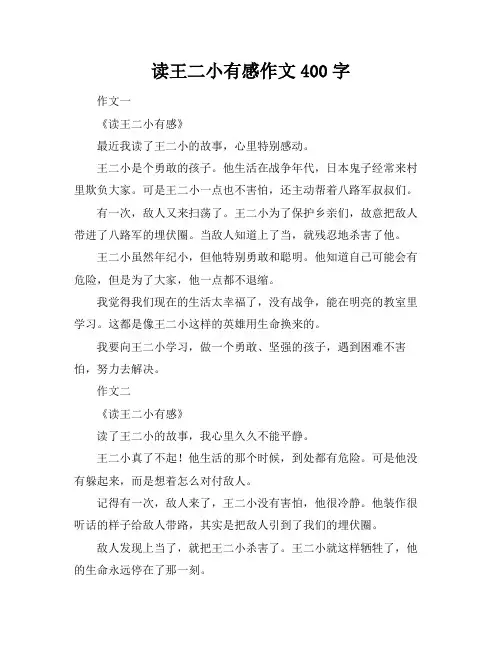 读王二小有感作文400字