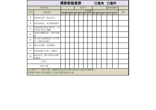 消防栓点检检查表