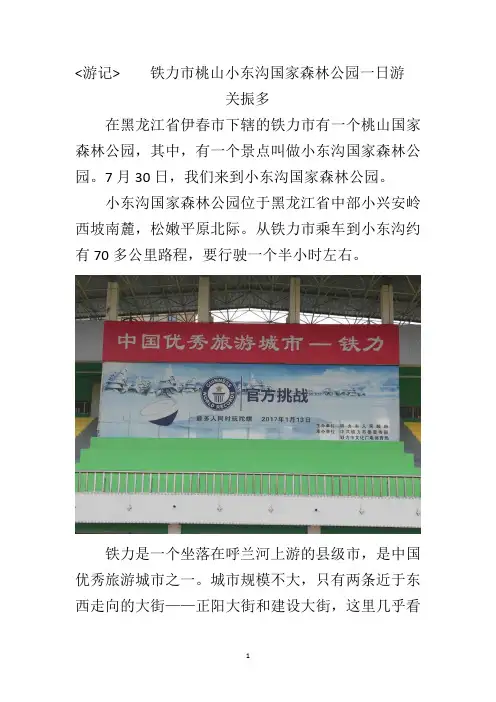 铁力市桃山小东沟国家森林公园一日游
