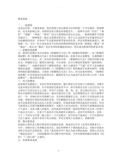 推拿流派