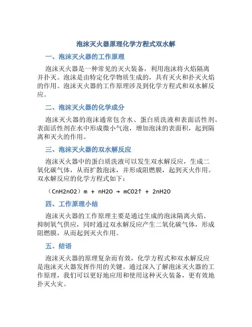 泡沫灭火器原理化学方程式双水解