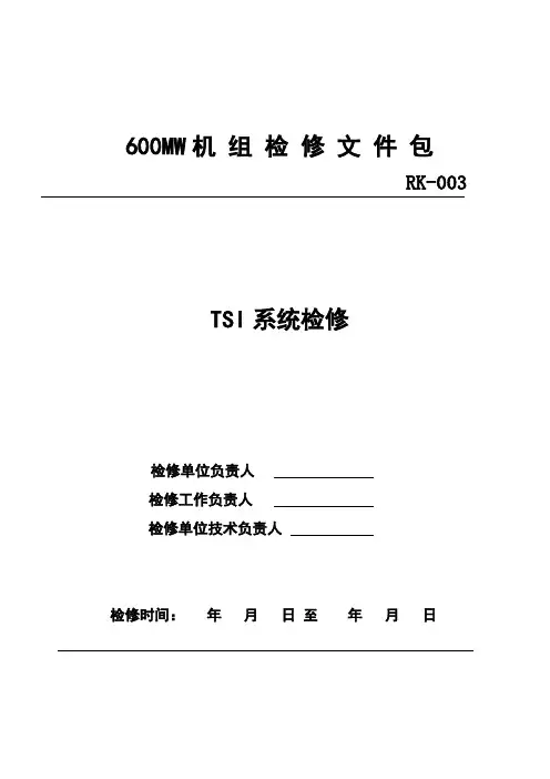 TSI系统检修文件包