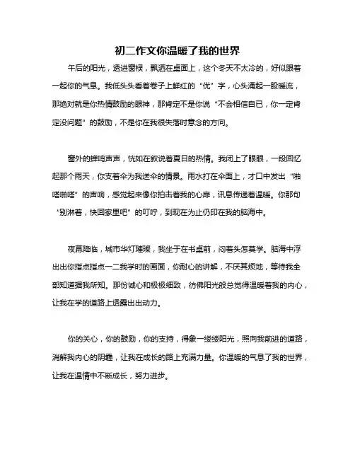 初二作文你温暖了我的世界