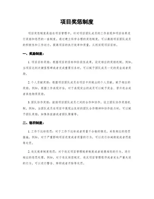 项目奖惩制度
