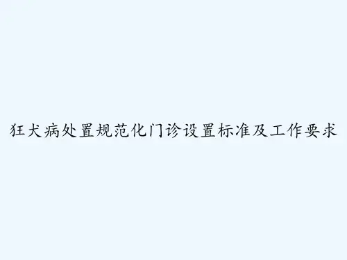 狂犬病处置规范化门诊设置标准及工作要求 PPT