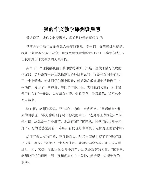 我的作文教学课例读后感