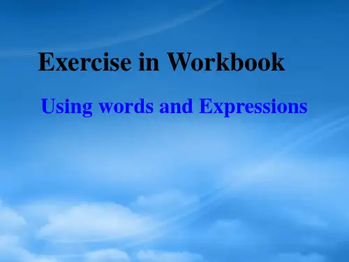 湖南省师范大学附属中学高中英语 Using words and Expressions课件