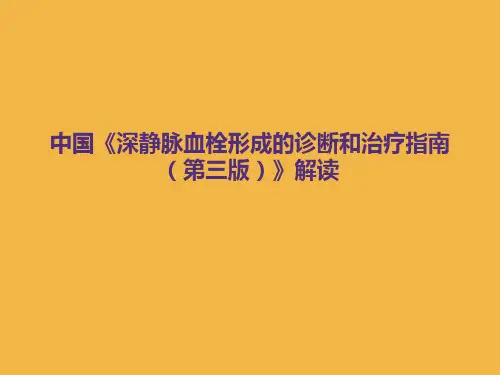 2019年《中国深静脉血栓诊疗指南(第三版)》解读(附解说词)