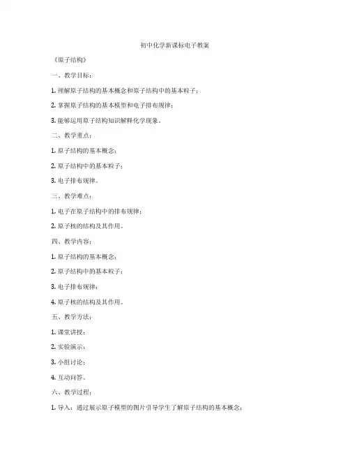 初中化学新课标电子教案
