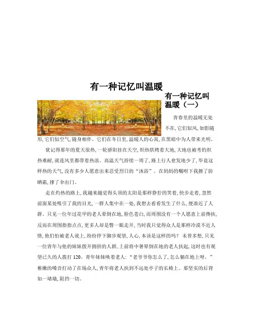 有一种记忆叫温暖(共10篇)