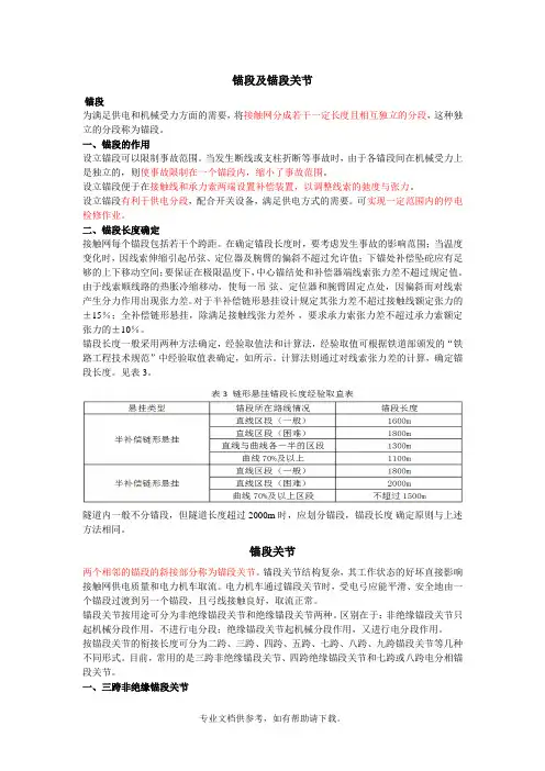 锚段及锚段关节