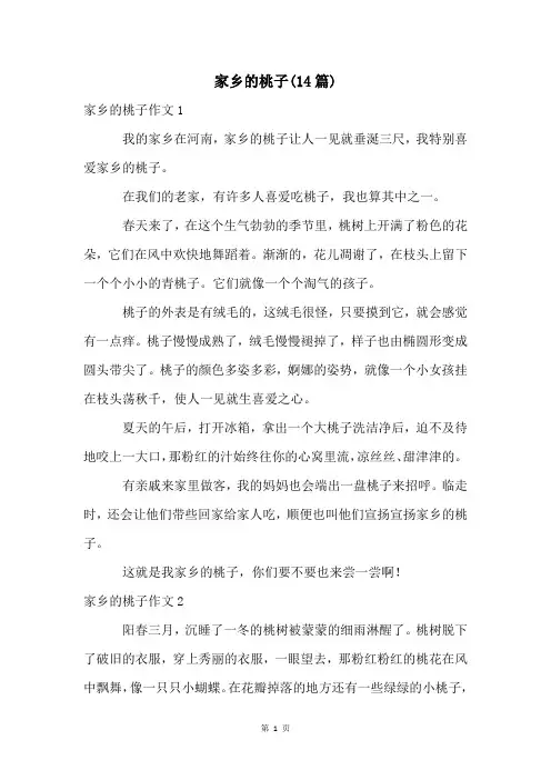 家乡的桃子(14篇)