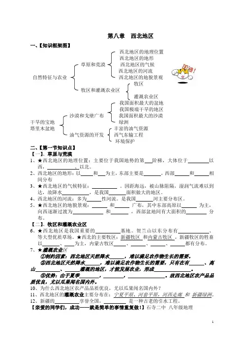 人教 八年级地理下册 期末复习知识点试题汇总