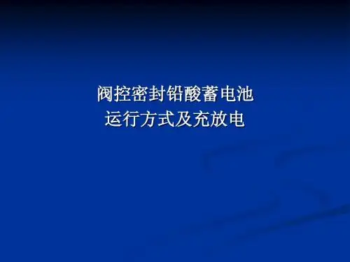 阀控密封铅酸蓄电池