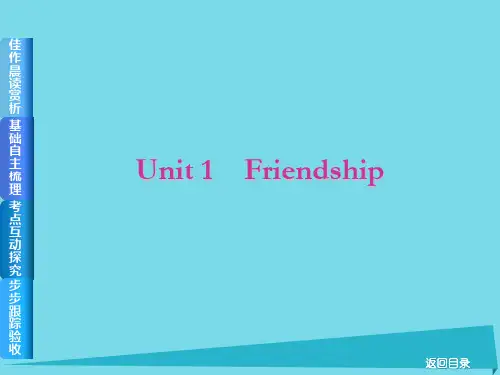 2017届高考英语一轮总复习 Unit 1 Friendship课件