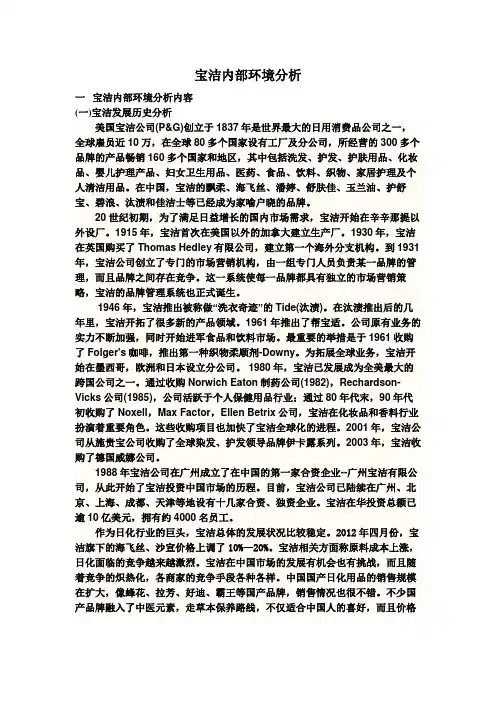 宝洁内部环境分析