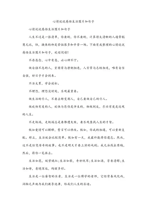 心情说说感悟生活图片加句子