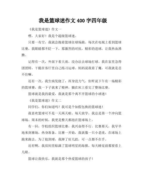 我是篮球迷作文400字四年级