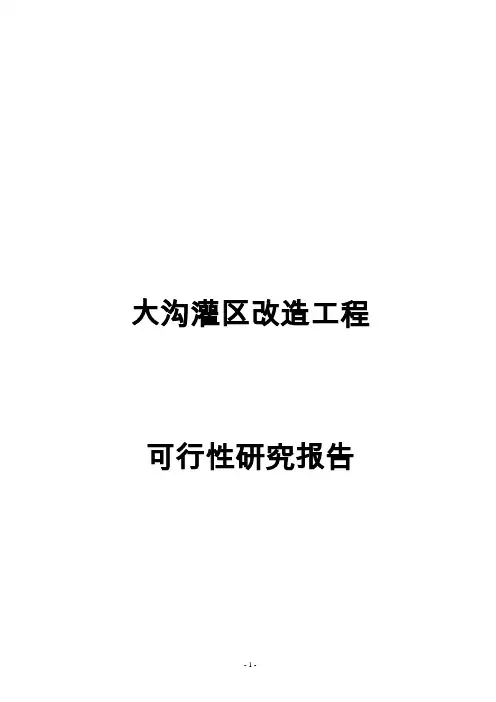 大沟灌区改造工程可行性研究报告