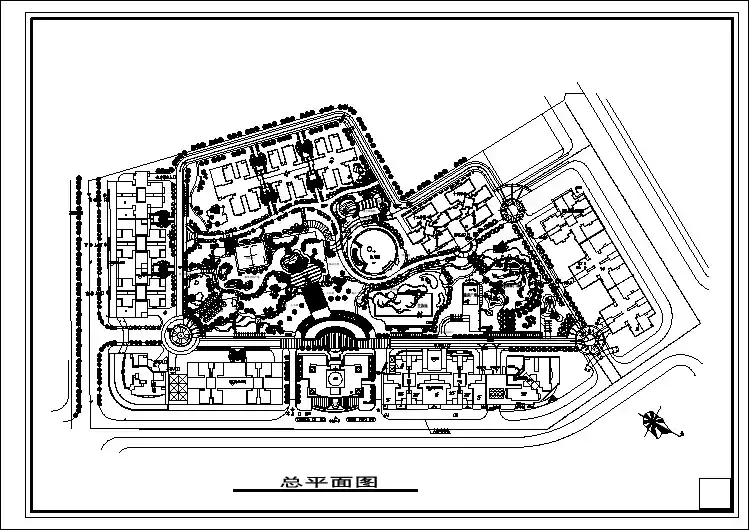 高层高档小区总平面设计CAD图