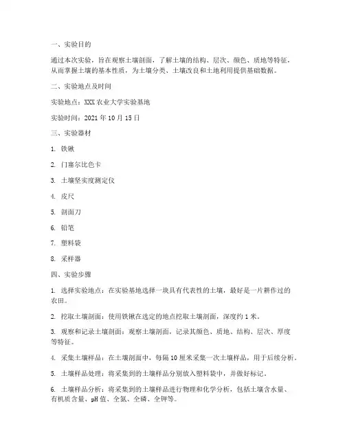 土壤剖面观察_实验报告