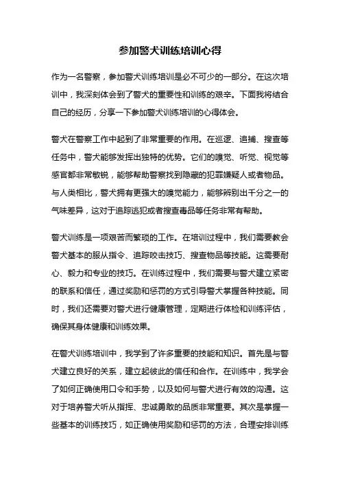 参加警犬训练培训心得