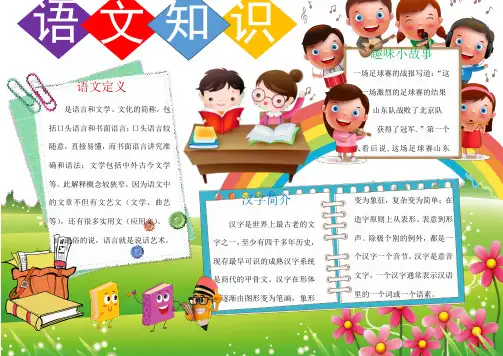 小学生手抄报语文知识小报精编空白模板(手抄报黑板报通用)