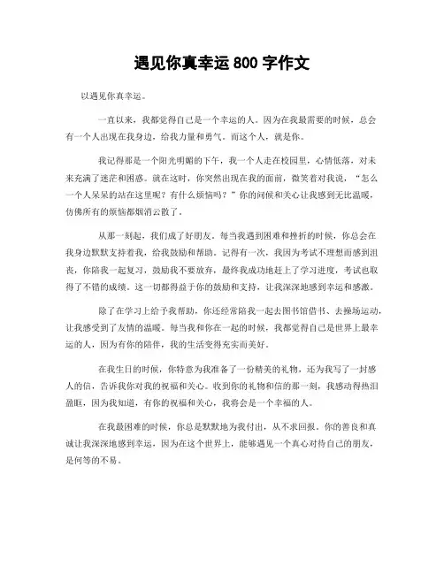 遇见你真幸运800字作文